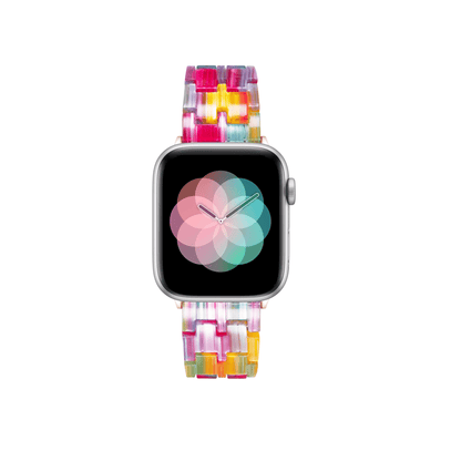 Rainbow Resinarmband für Apple Watch – bequemes, stylisches Band für Casual- und Fashion-Outfits.