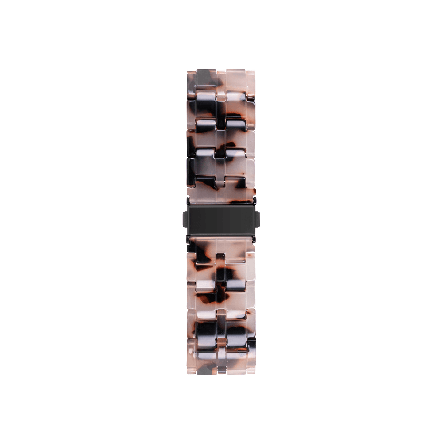Trendiges Schwarz-Braun Resinarmband für Apple Watch – leicht, modern und angenehm tragbar.
