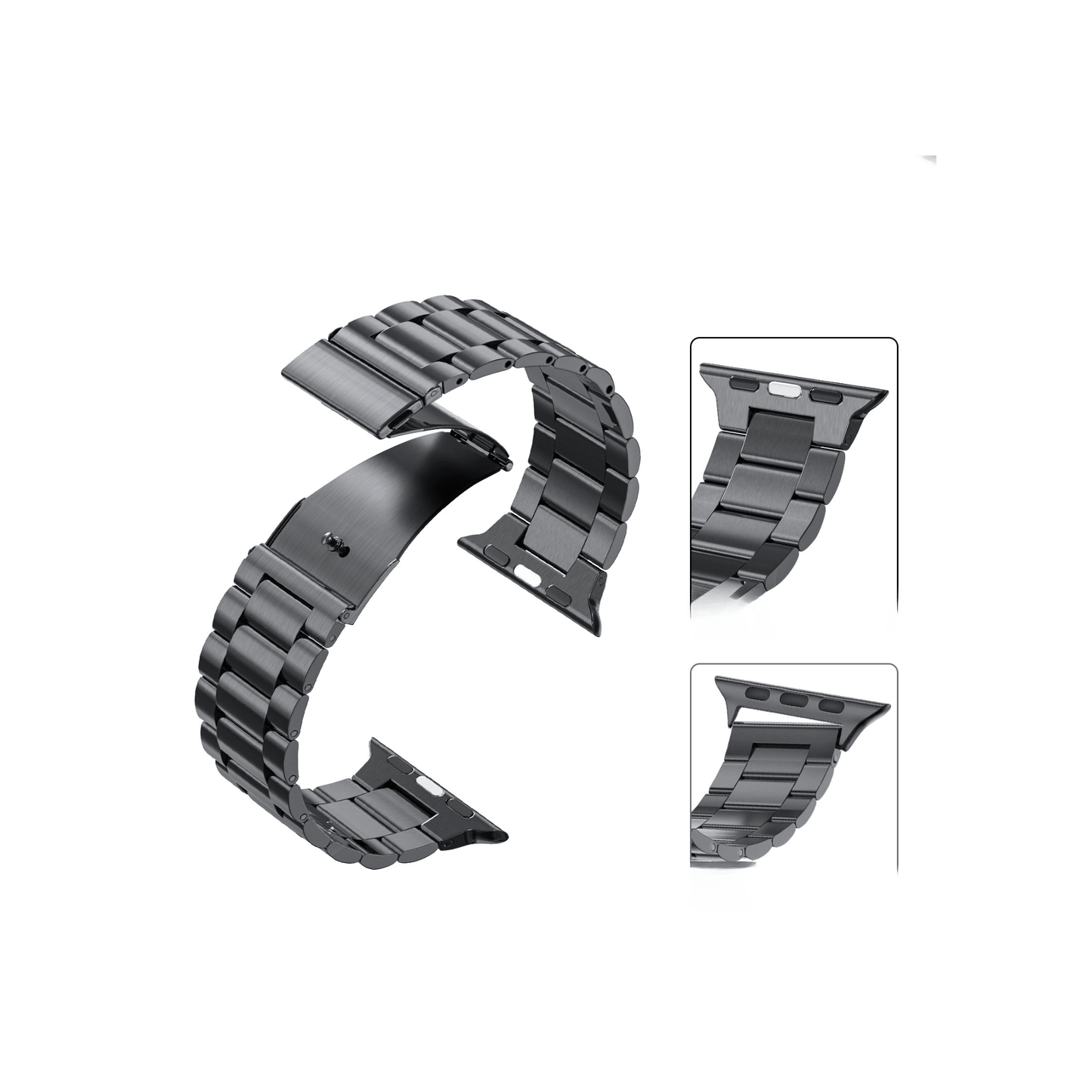 Komfortables Royal Edelstahlarmband in Schwarz – eleganter Look für Smartwatch, langlebig und hochwertig verarbeitet