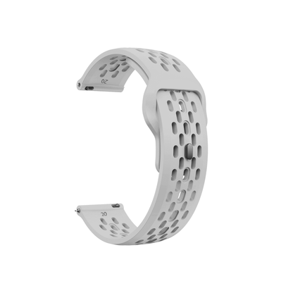Silikonarmband in Hellgrau – komfortabel und flexibel, kompatibel mit 20 mm Watches