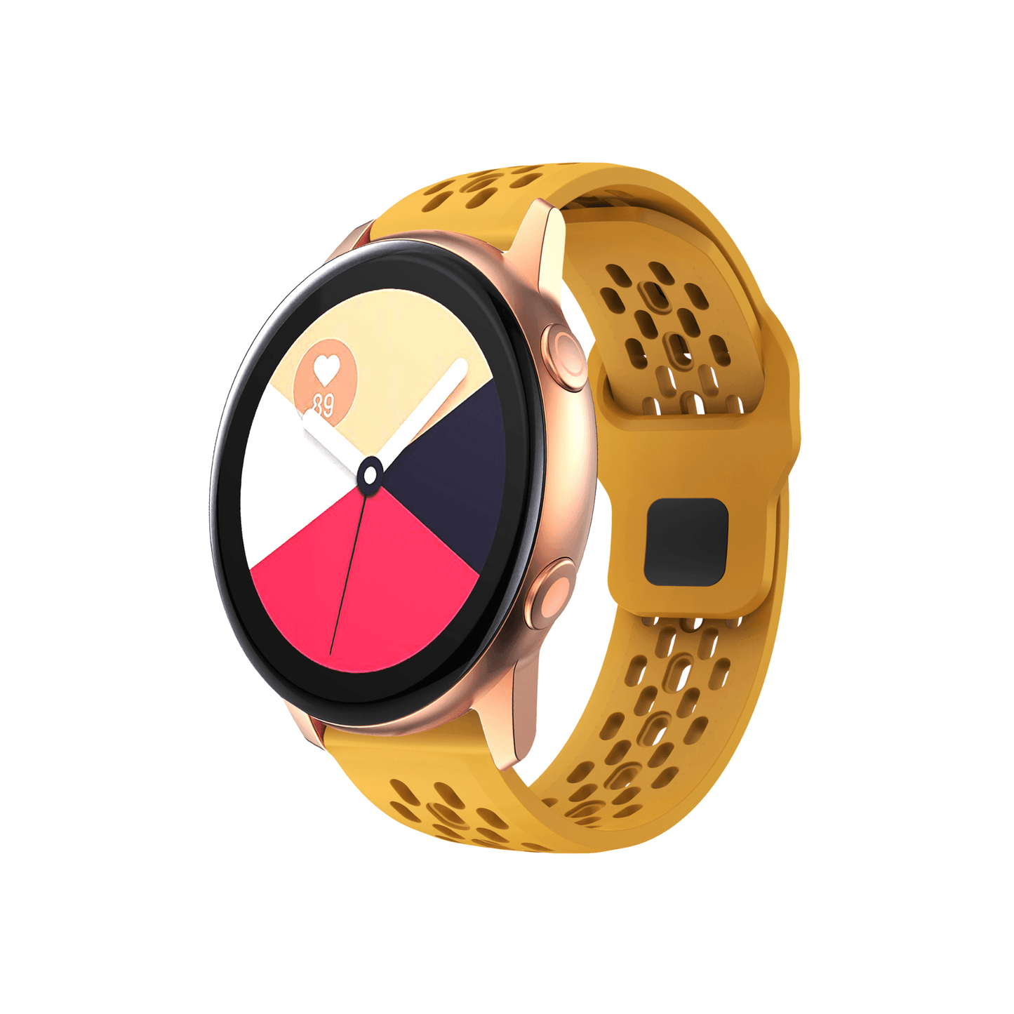 Running Air Silikonarmband in Gelb – sportlich, leicht & atmungsaktiv für Garmin, Samsung Galaxy Watch & Amazfit (20 mm)