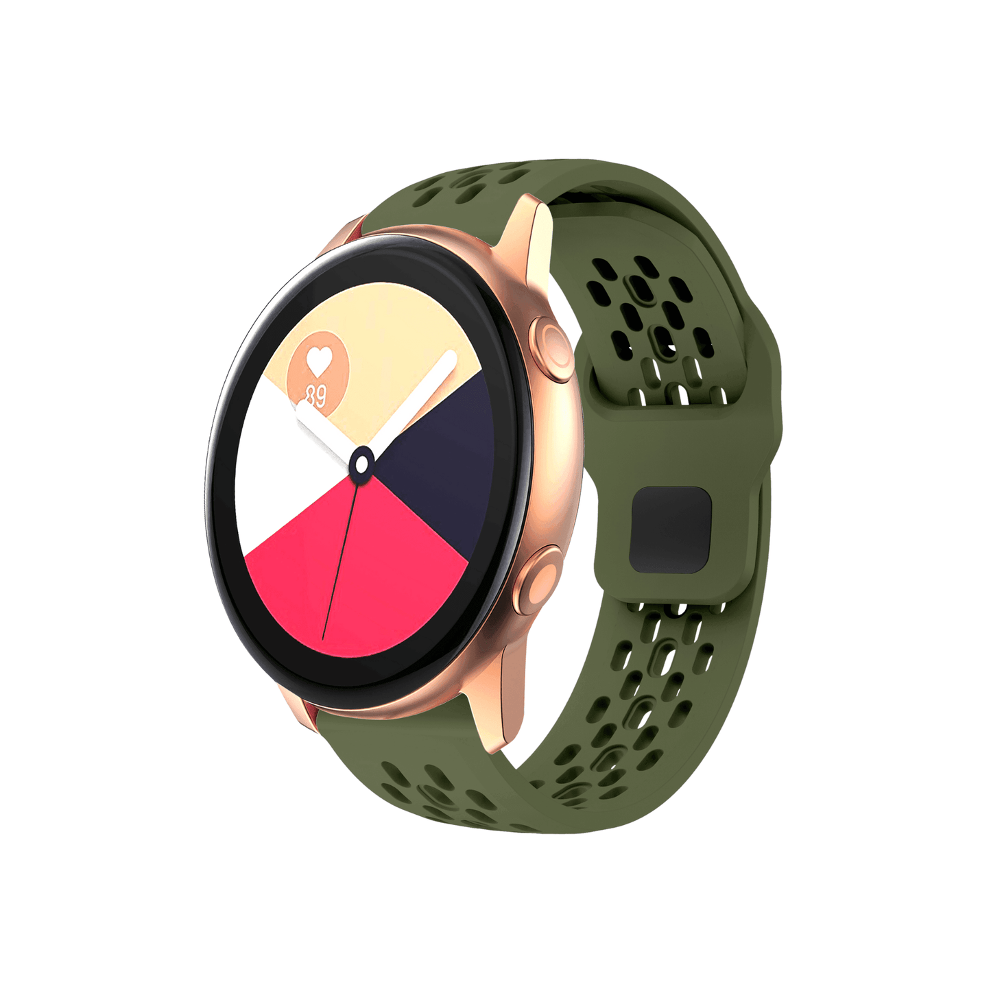 Running Air Sportarmband in Militärgrün – robust & atmungsaktiv, perfekt für Training & Outdoor mit 20 mm Smartwatch