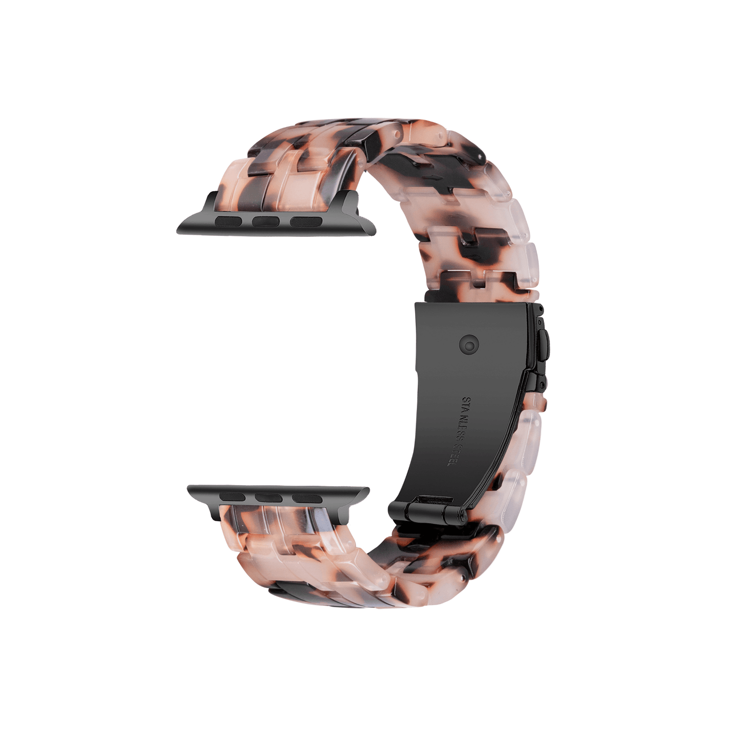 Modisches Resinarmband in Schwarz-Braun – dezenter Trend-Look für Apple Watch Nutzer.