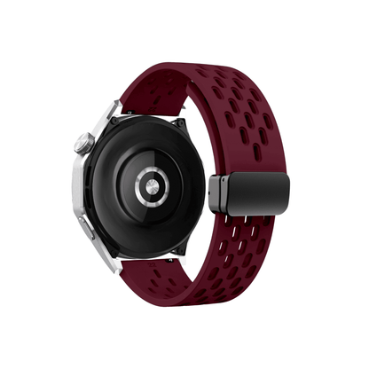 Bordeauxfarbenes Silikonarmband mit Magnetverschluss – sportlich, elegant und flexibel tragbar
