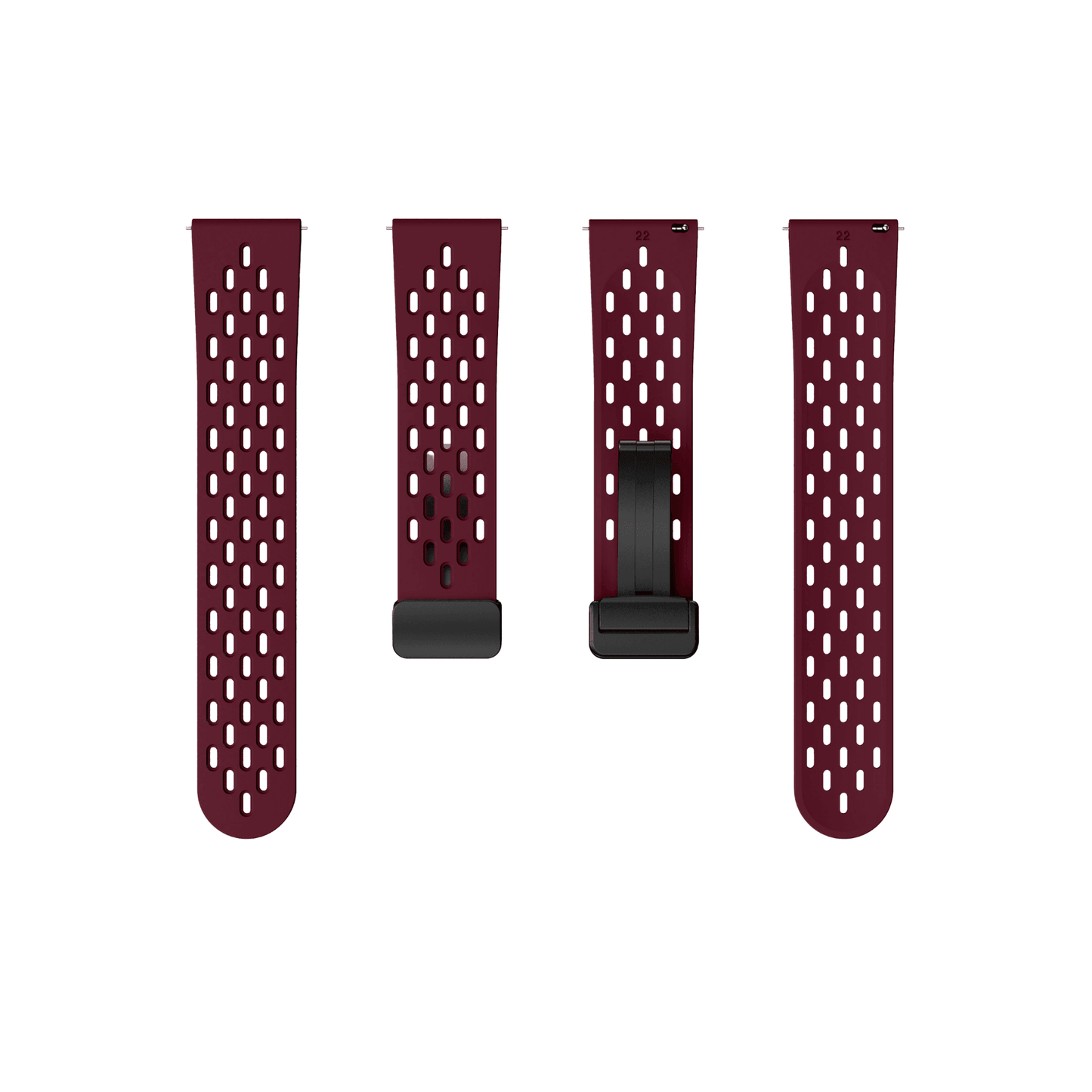 Sportliches Bordeaux Armband – magnetisch, atmungsaktiv, 20 mm breit, perfekt für Workout & Freizeit