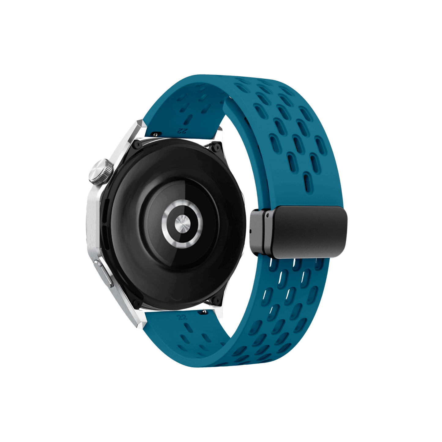 Marineblaues Silikonarmband mit Belüftungsdesign – ideal für aktiven Lebensstil, mit Magnetverschluss