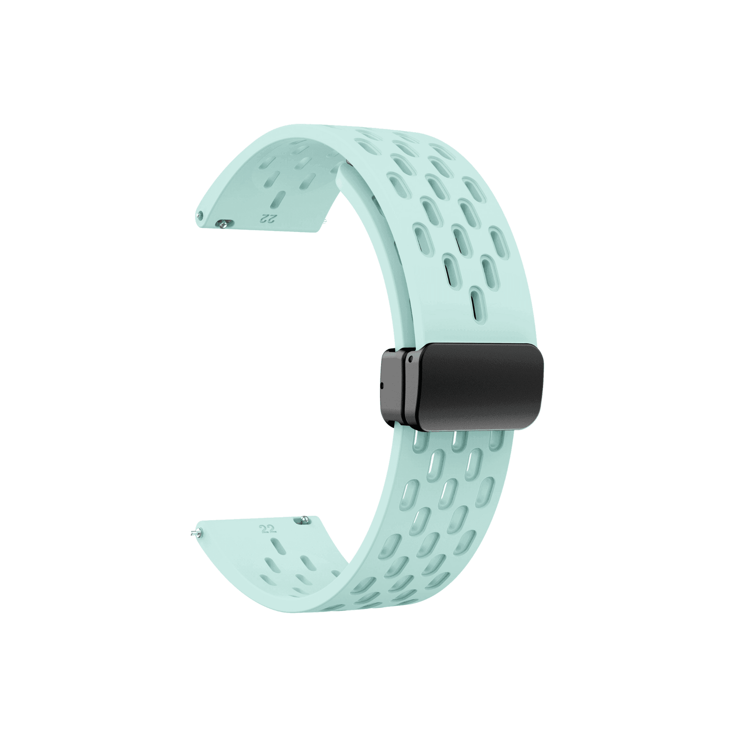 Frisches Mintgrün im sportlichen Design – perforiertes Armband für Belüftung und Bewegungsfreiheit