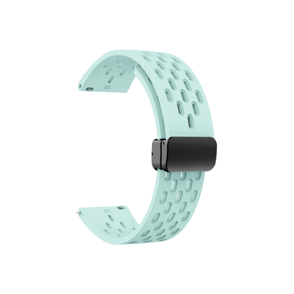Frisches Mintgrün im sportlichen Design – perforiertes Armband für Belüftung und Bewegungsfreiheit