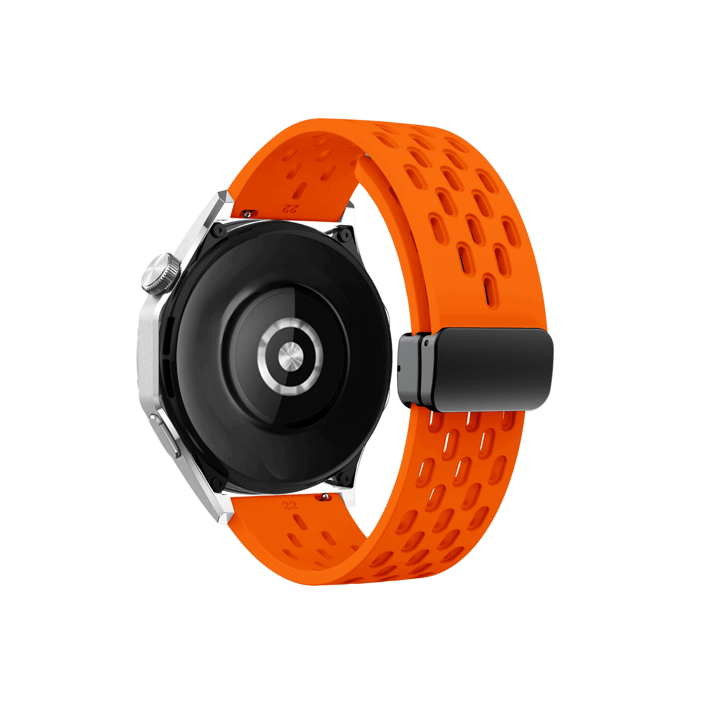 Orangefarbenes Silikonarmband mit Magnetverschluss – auffälliges Design, ideal für aktive Tage