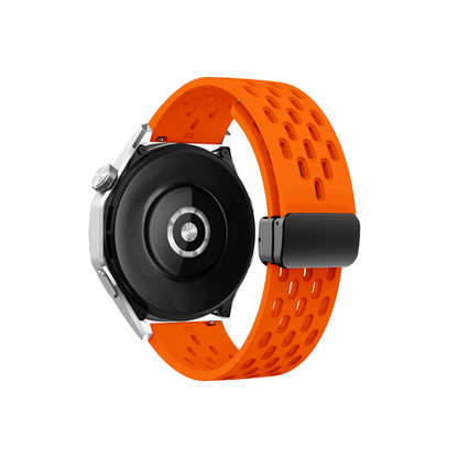 Orangefarbenes Silikonarmband mit Magnetverschluss – auffälliges Design, ideal für aktive Tage