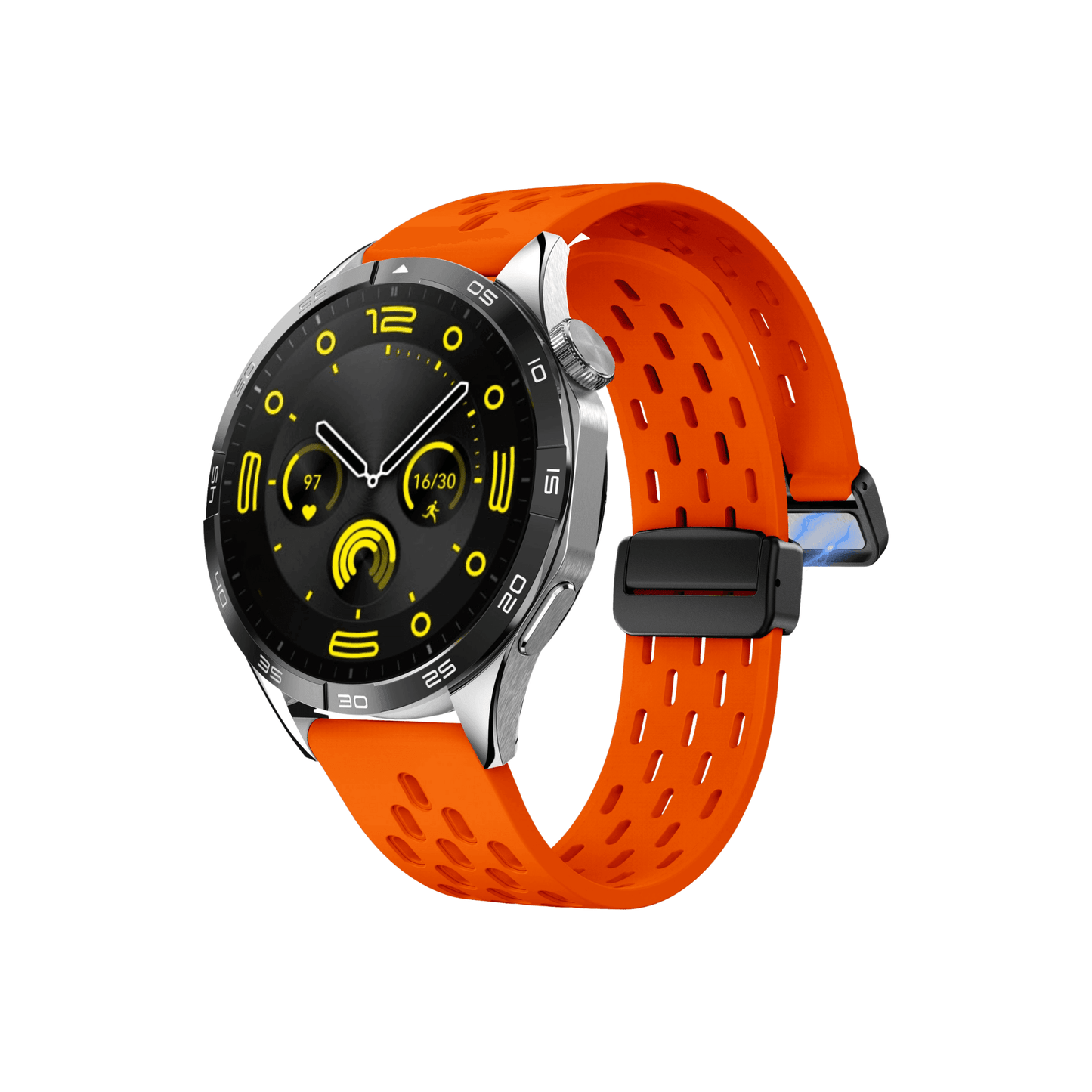 Active Plus Armband Orange – perforiertes Sportarmband mit 20 mm Breite für Smartwatches