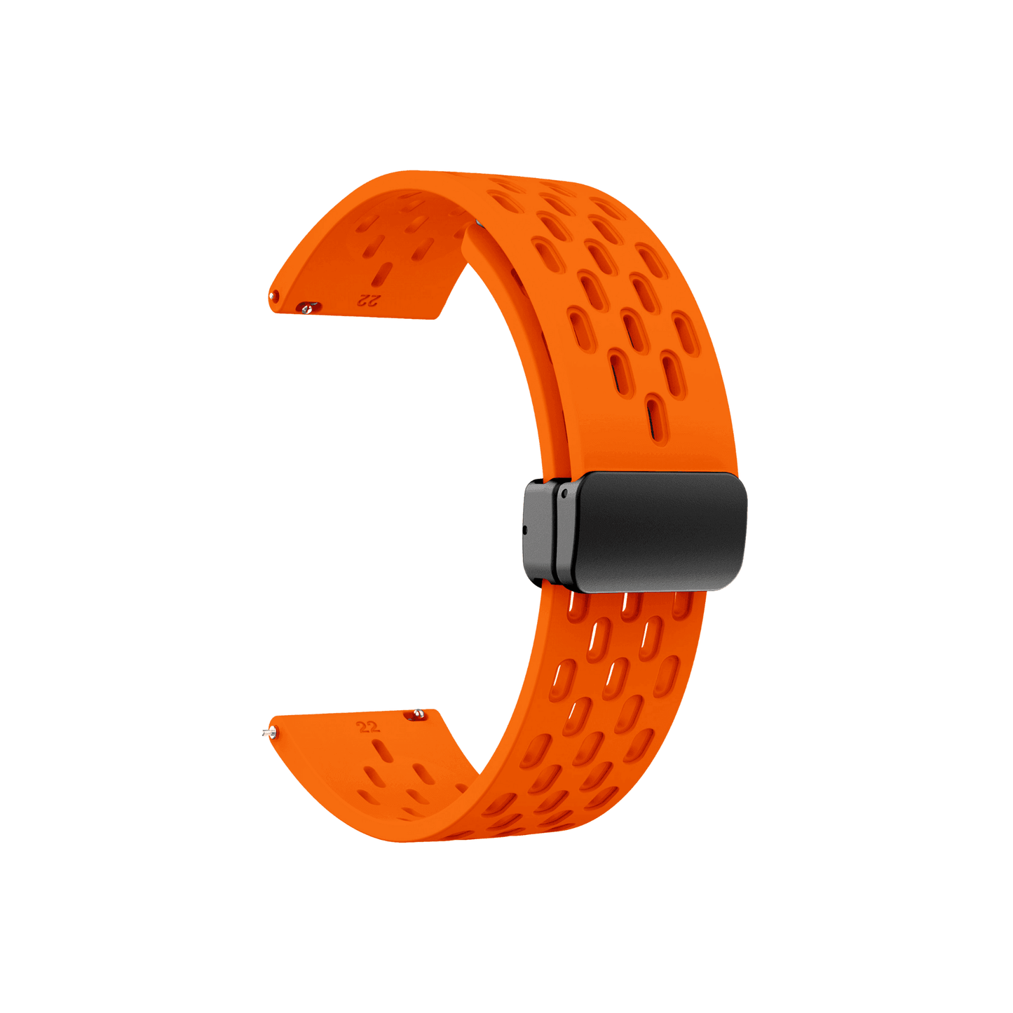 Silikonarmband in Orange – Active Plus Modell mit Magnetverschluss, passend für Garmin, Samsung & Amazfit