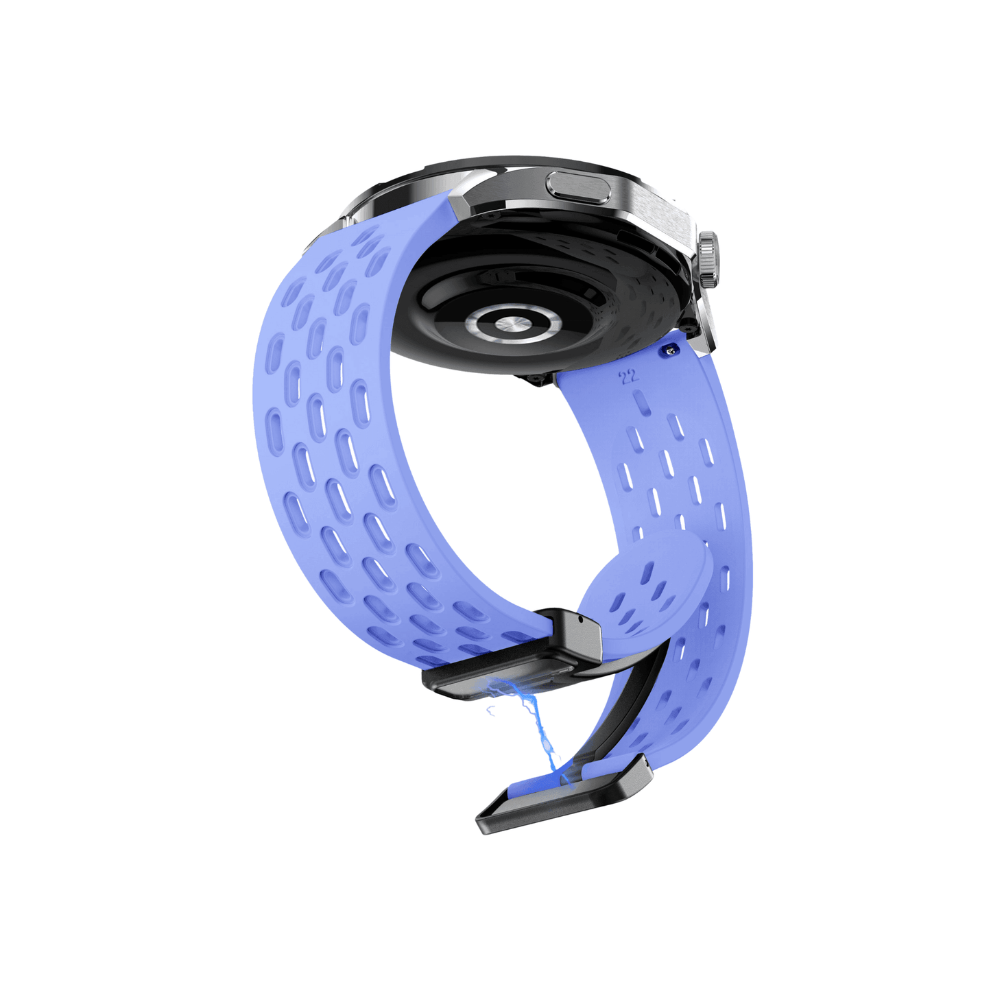 Purpurfarbenes Silikonarmband – Active Plus Modell mit 20 mm Breite für Garmin, Samsung und Amazfit