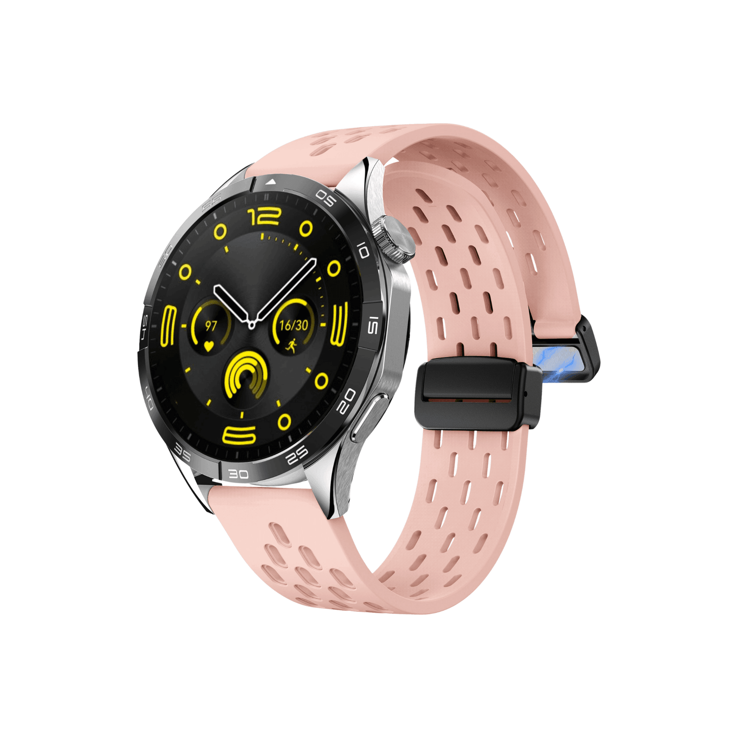 Active Plus Armband in Rosa – Silikonarmband mit 20 mm Breite, kompatibel mit Garmin, Amazfit & Samsung Watch