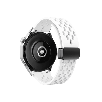 Active Plus Silikonarmband Weiß – 20 mm Armband mit starker Magnetbefestigung für Smartwatches