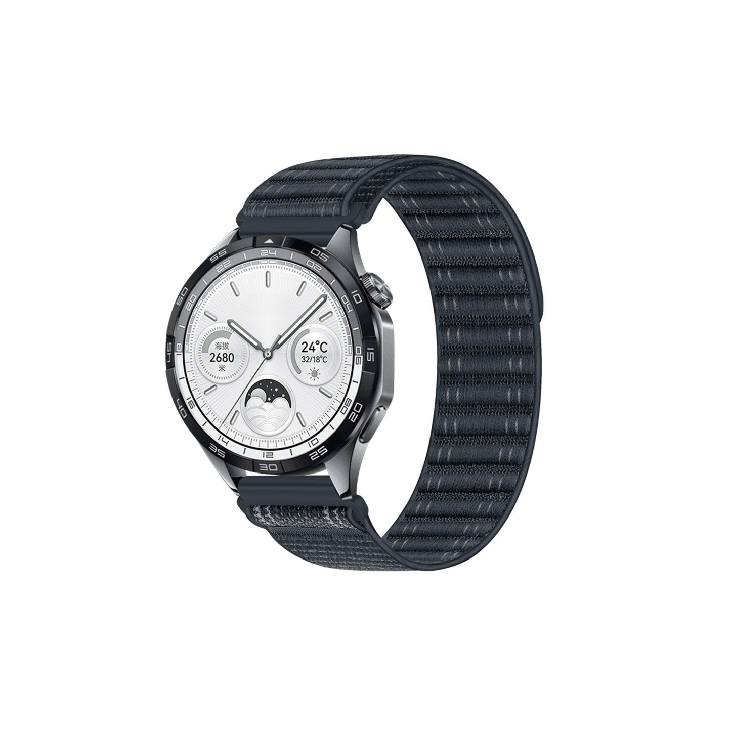 Flex Textilarmband in Grau – modernes, atmungsaktives Sportarmband mit Klettverschluss für Smartwatches mit 20 mm (Samsung, Garmin, Amazfit)