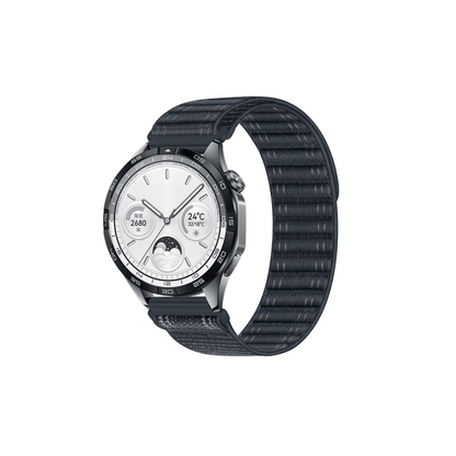 Flex Textilarmband in Grau – modernes, atmungsaktives Sportarmband mit Klettverschluss für Smartwatches mit 20 mm (Samsung, Garmin, Amazfit)