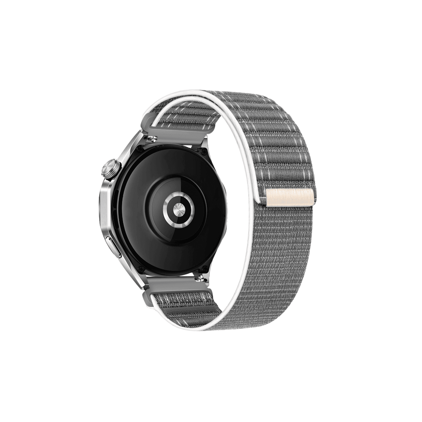 Flex Armband in Hellgrau – schlichtes Design mit Klettverschluss, passend für 20 mm Smartwatches