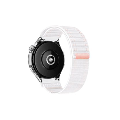 Rosa Flex Textilarmband mit Klettverschluss – leicht, weich und kompatibel mit 20mm Smartwatches