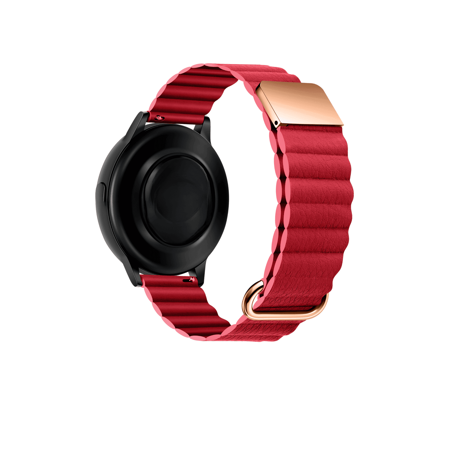 Fusion Lederarmband in Rubinrot – auffälliges Design mit Luxus-Finish aus Leder und magnetischem Verschluss, perfekt für besondere Anlässe
