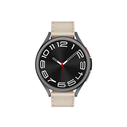  Detailansicht des Veridian Lederarmbands in Elfenbein – klassisches Design für Smartwatches