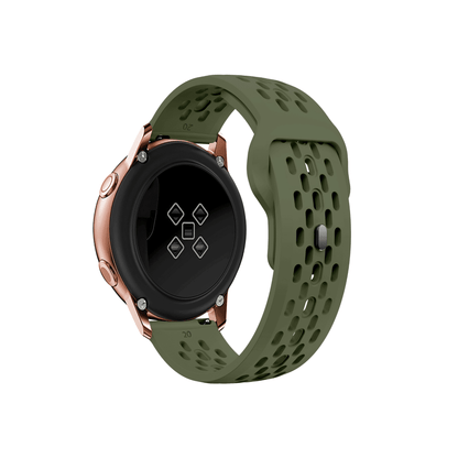 Flexibles Silikonarmband in Militärgrün – optimal für Samsung Galaxy Watch, Garmin & Amazfit (20 mm)