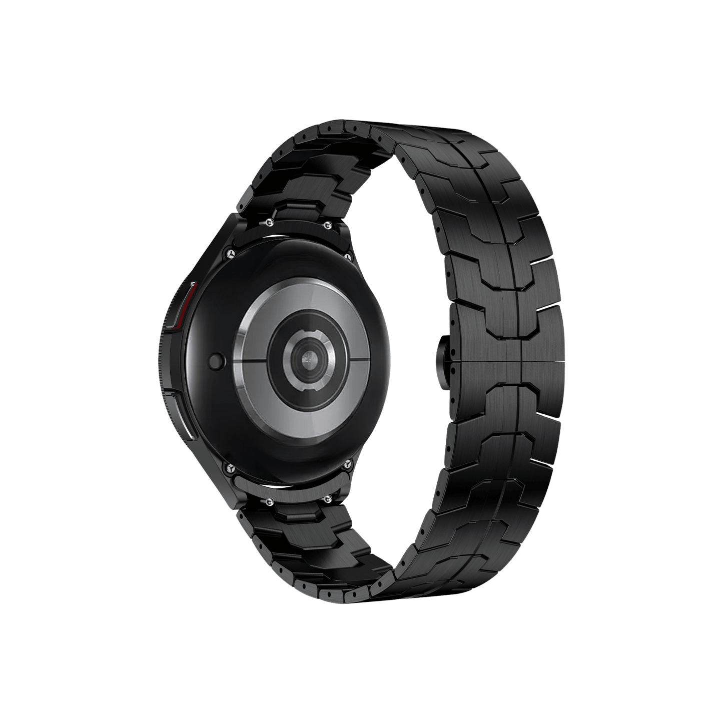 Titan Edition in Schwarz am Handgelenk getragen – hochwertiges 20 mm Armband für Samsung Galaxy Watch.